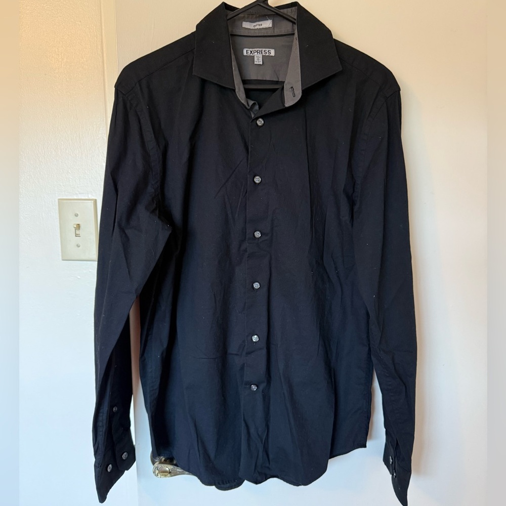 Express Charcoal Fitted Shirt